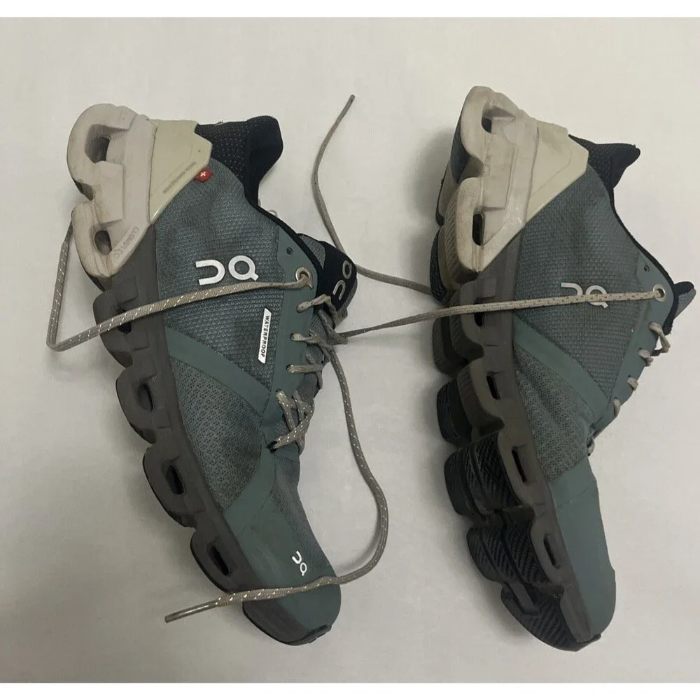ON Cloud Shoes, Womens Size Blue White Cloudtec Road Running Trainer Lace Up 8 W
